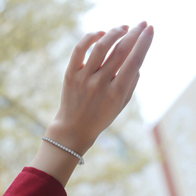 5mm EF/VS1 Round Cut Lab Grown Diamonds Tennis Bracelet - Image 5