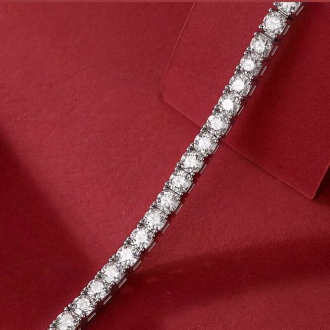5mm EF/VS1 Round Cut Lab Grown Diamonds Tennis Bracelet - Image 2