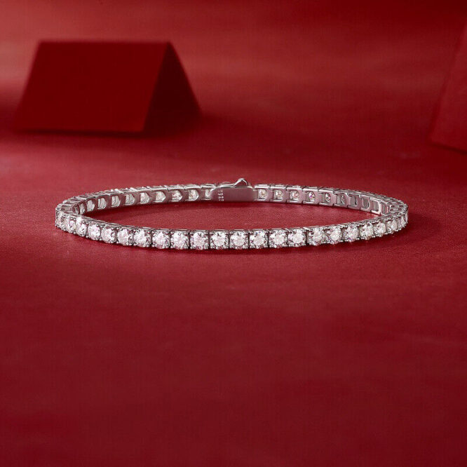 5mm EF/VS1 Round Cut Lab Grown Diamonds Tennis Bracelet - Image 3