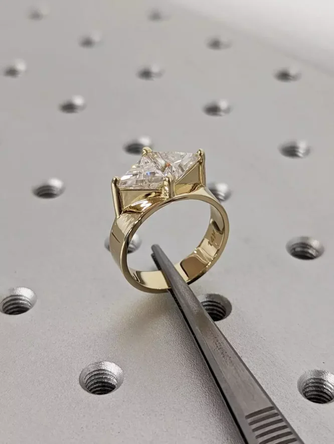 Two Stone Ring 2.0CT Trillion Cut Lab Grown Diamonds Engagement Ring Anniversary Gift For Wife - Image 4