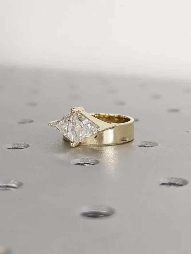 Two Stone Ring 2.0CT Trillion Cut Lab Grown Diamonds Engagement Ring Anniversary Gift For Wife - Image 6