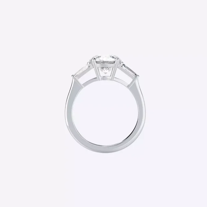 Gold Ring 14k White Gold Round Cut 1.90 Carat Three Stone Lab Created Diamond - Image 9