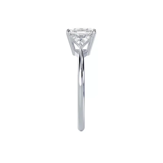 Asscher Cut 2.70 Carat Diamond Ring Lab Grown 14k White Gold - Image 4