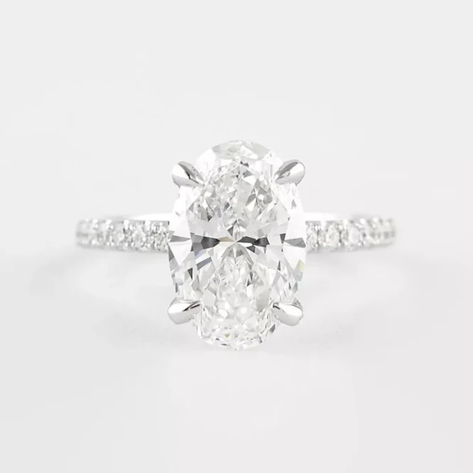 Diamond Wedding Ring Lab Created Oval Cut 2.30 Carat Solid 14K White Gold