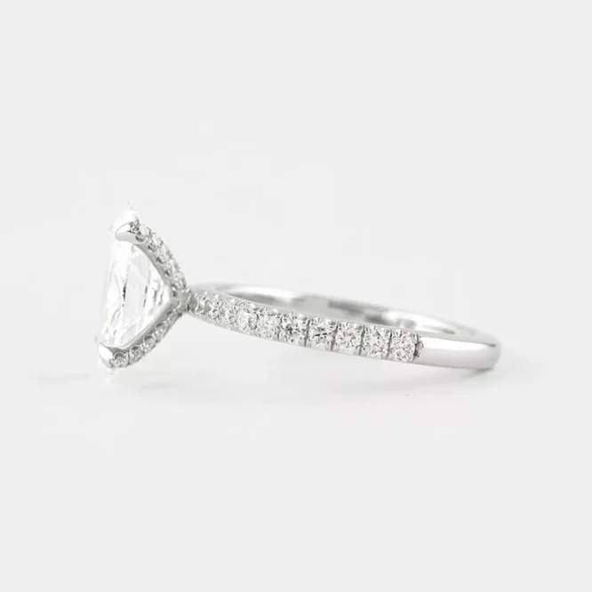 Diamond Wedding Ring Lab Created Oval Cut 2.30 Carat Solid 14K White Gold - Image 2