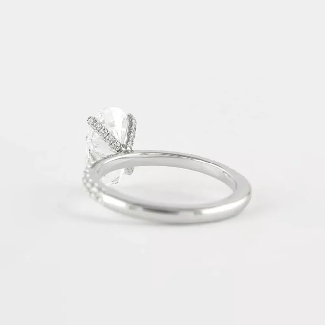 Diamond Wedding Ring Lab Created Oval Cut 2.30 Carat Solid 14K White Gold - Image 4