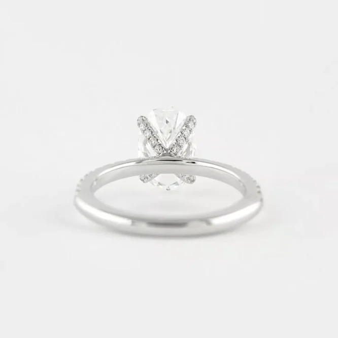 Diamond Wedding Ring Lab Created Oval Cut 2.30 Carat Solid 14K White Gold - Image 5