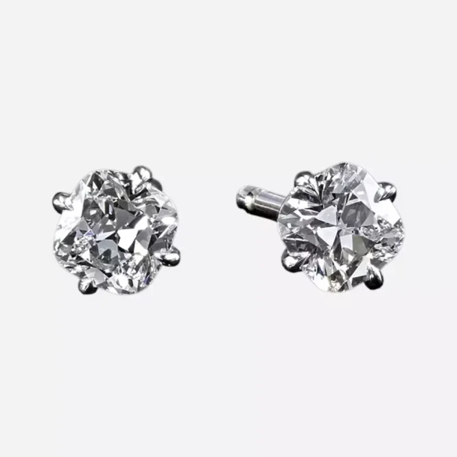 14K White Gold Studs Womens Diamond Earring Cushion 2 Carat Lab Created - Image 3