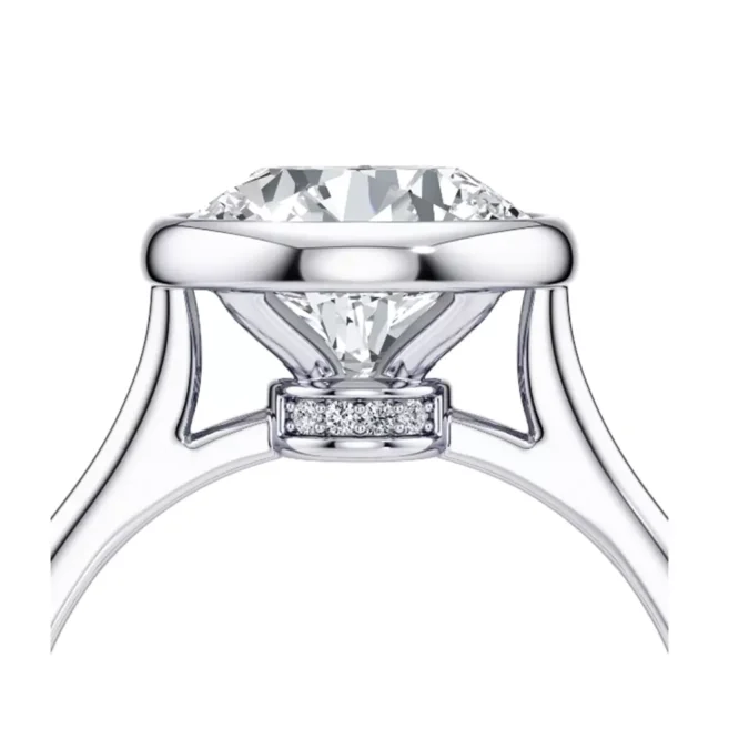 Round 1.20 Carat 14K White Gold Wedding Ring Lab Created Diamond - Image 4